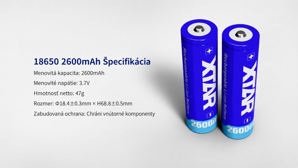 XTAR 3.6V 18650 2600mAh lítium akkumulátor